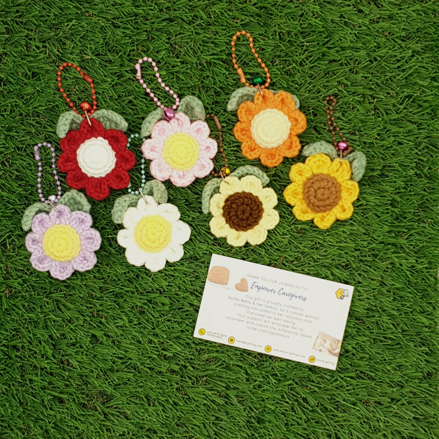 Crocheted Flower Keychain