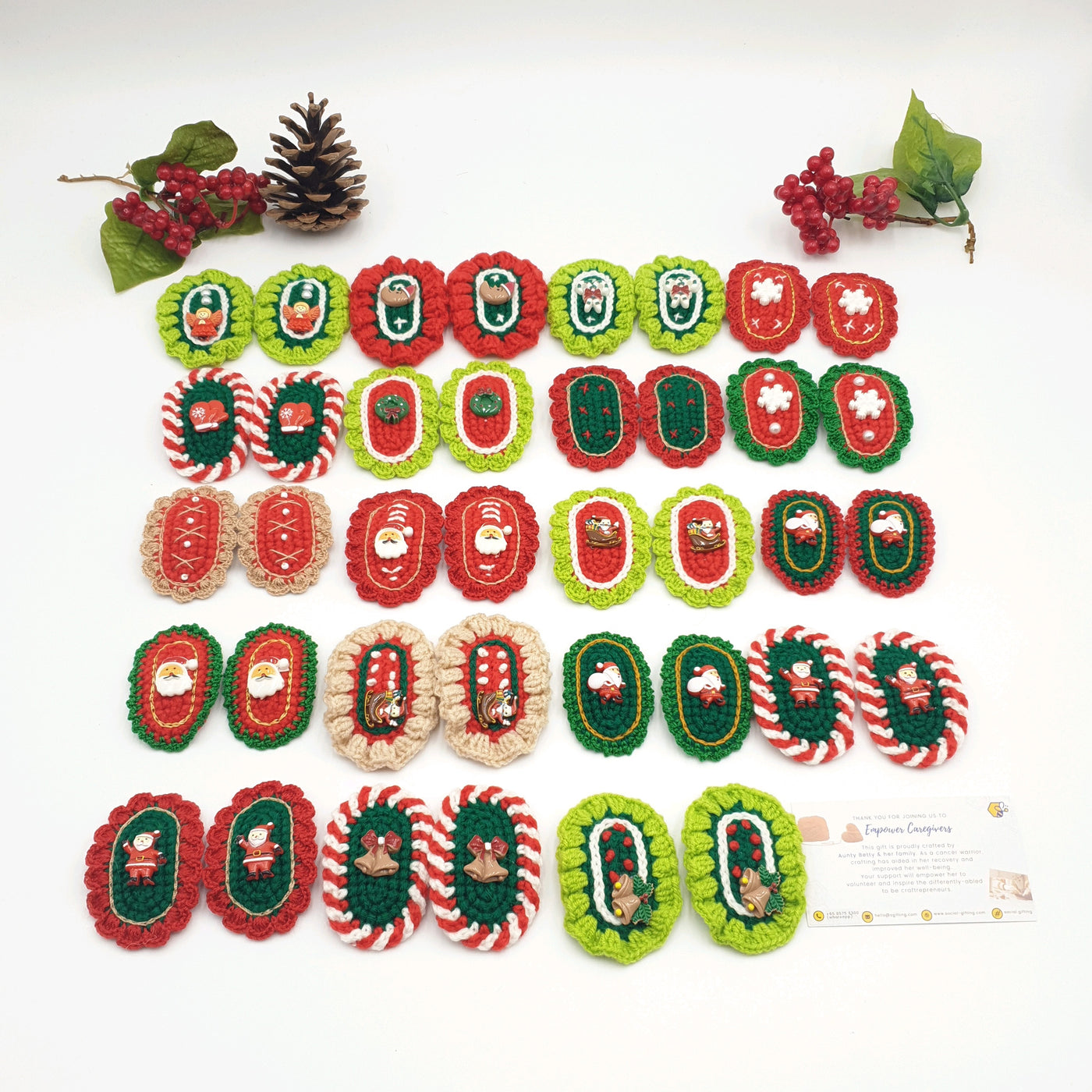 Crochet Christmas Themed Hair Clip