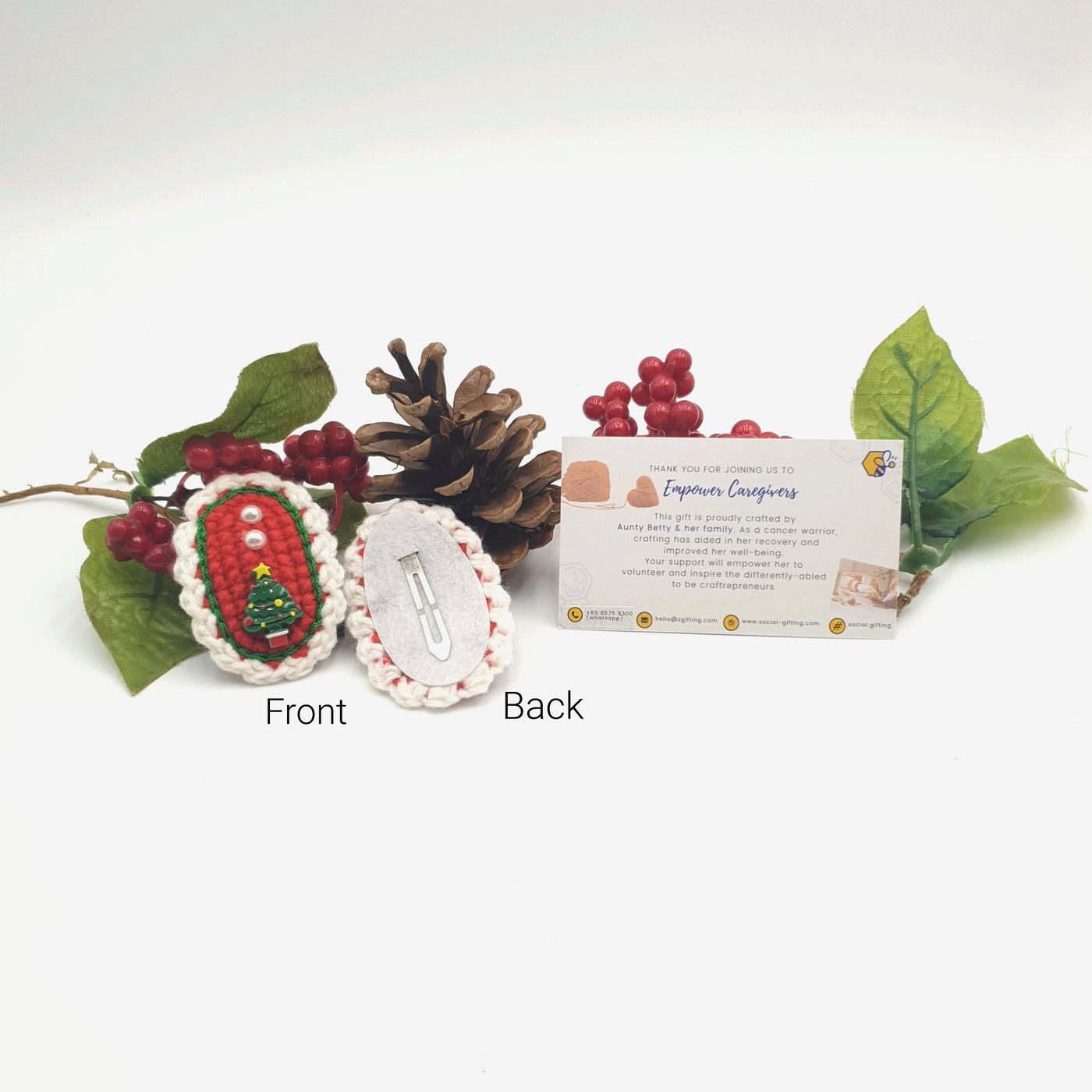 Crochet Christmas Themed Hair Clip