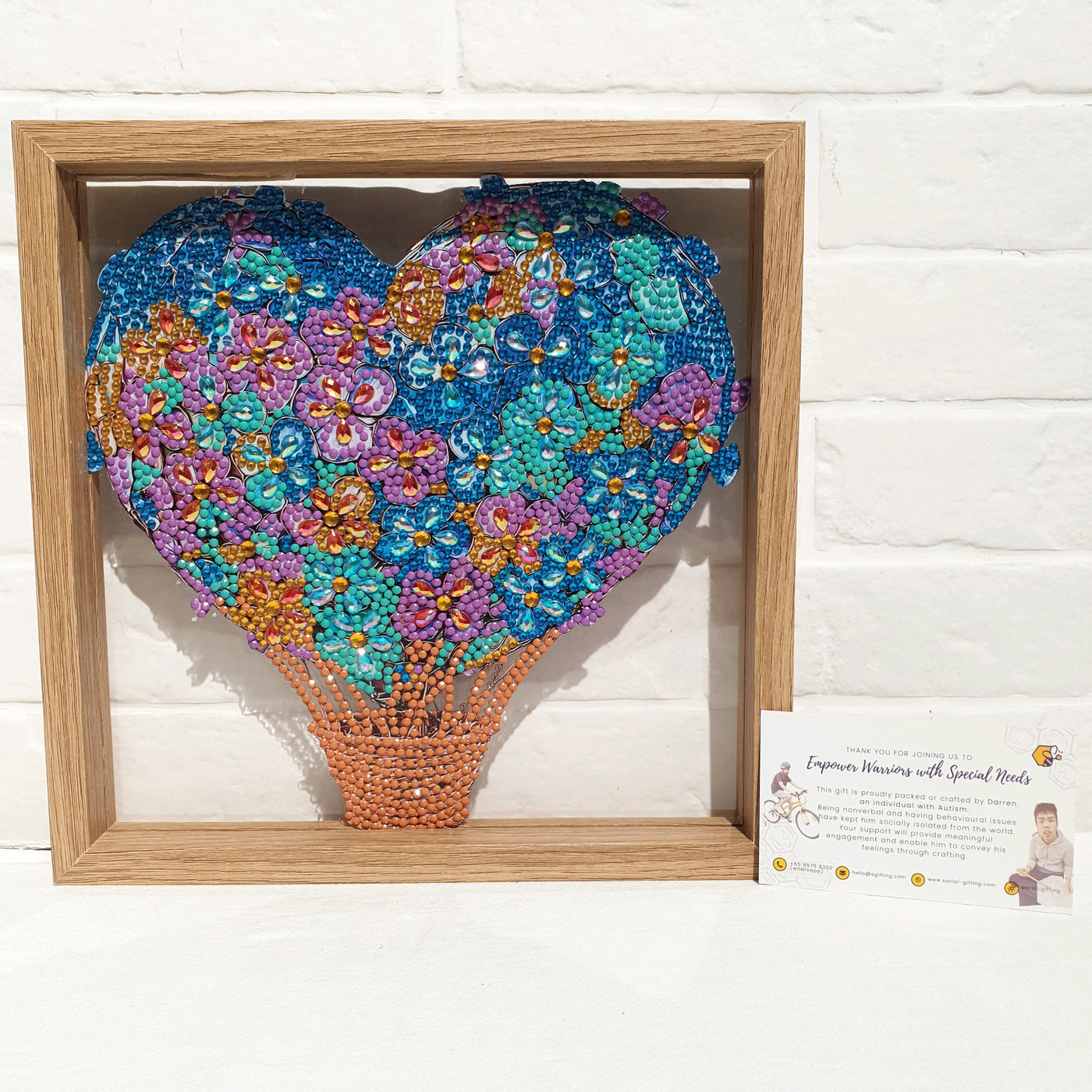 Diamond Art Heart Shaped Hot Air Balloon