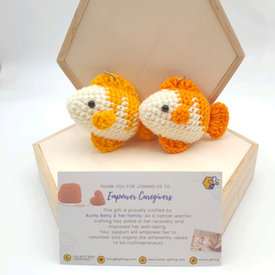 Hand Crocheted Fish Key Ring