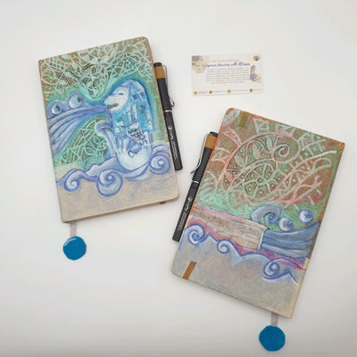 Hand-Drawn Cork Notebook with Pen