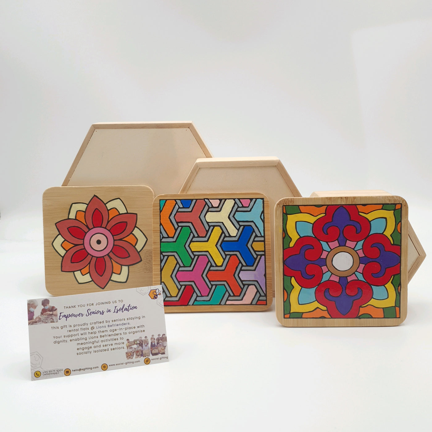 Hand-Colored Wooden Coaster