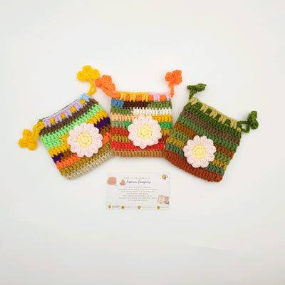 Crochet Drawstring Pouch