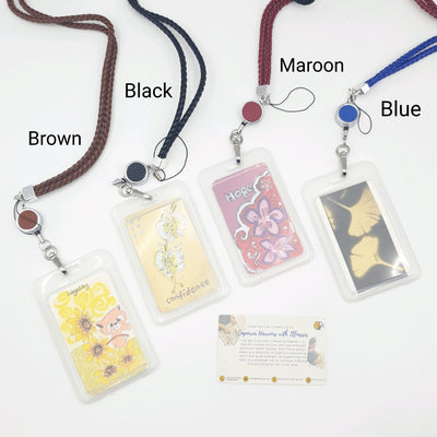 PU Leather Retractable Name Card Holder