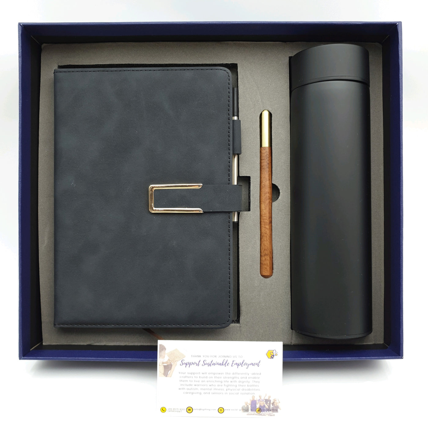 Gift Set - A5 Notebook + Thermal Flask + Pen + Pen Refill
