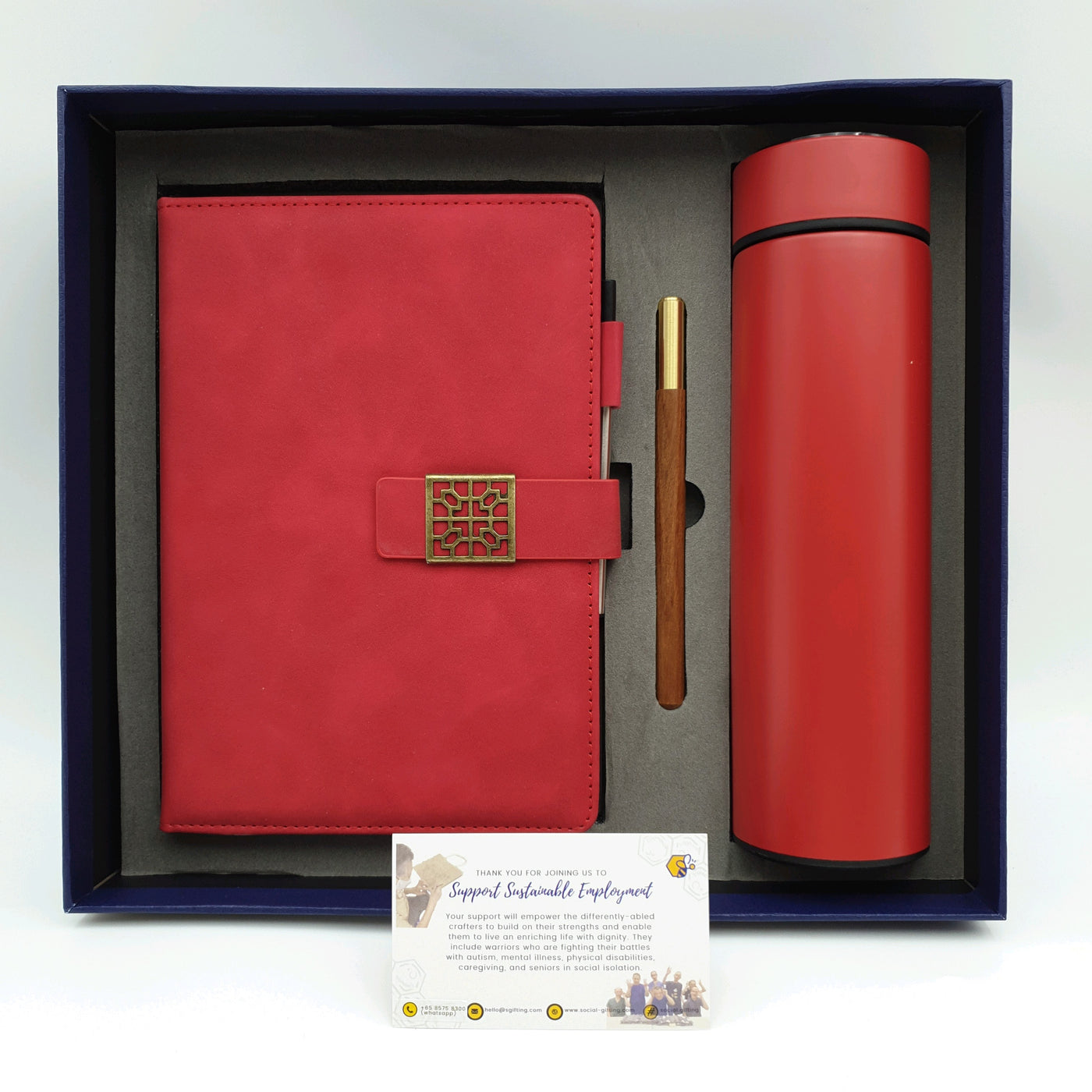 Gift Set - A5 Notebook + Thermal Flask + Pen + Pen Refill