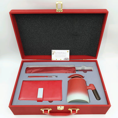 Gift Set - Tea Mug + Tea Strainer + Pen + Journal + Automatic Umbrella