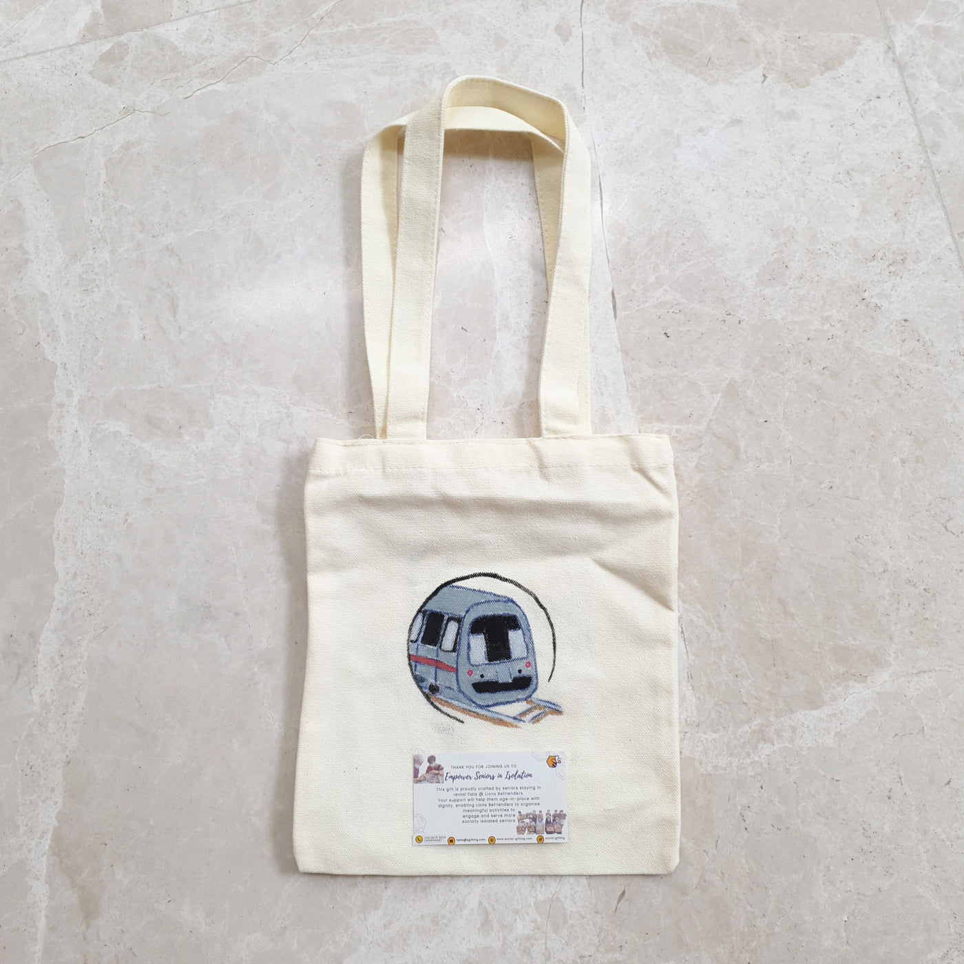 Singapore Iconic Landmarks and Food Paintings on Tote Bag