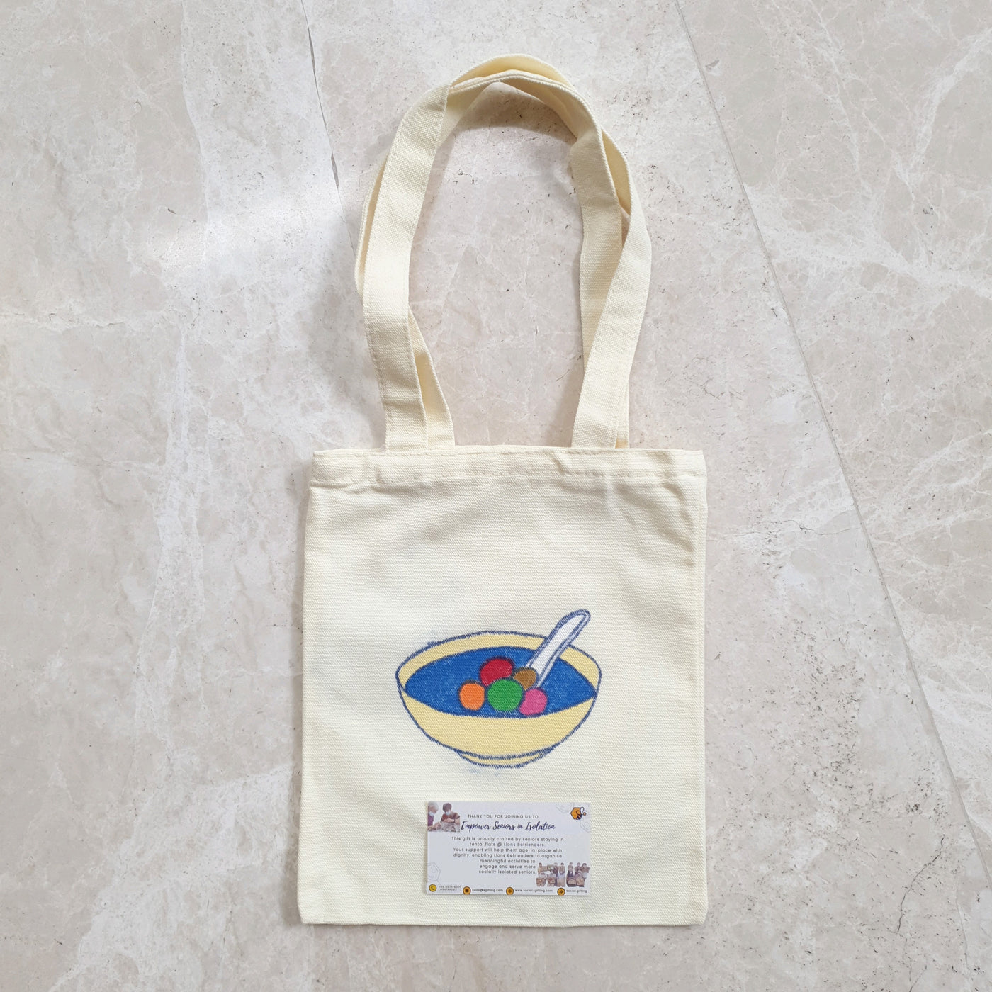 Singapore Iconic Landmarks and Food Paintings on Tote Bag