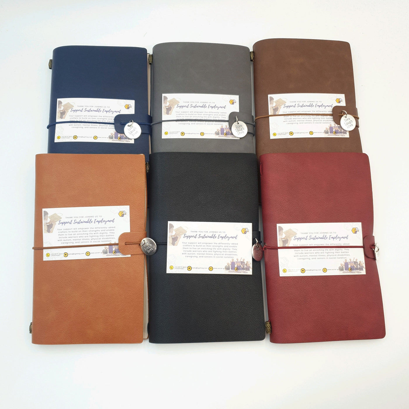 A6 PU Leather Journal with Motivational Charm and Pen