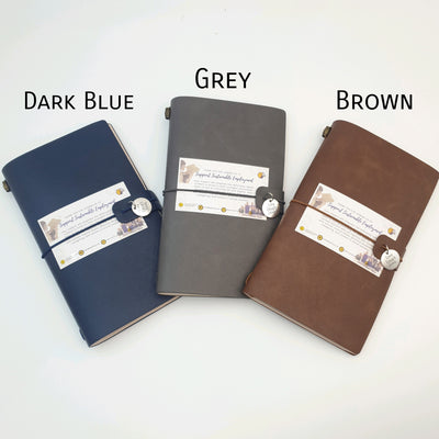 A6 PU Leather Journal with Motivational Charm and Pen