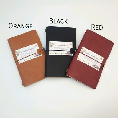 A6 PU Leather Journal with Motivational Charm and Pen