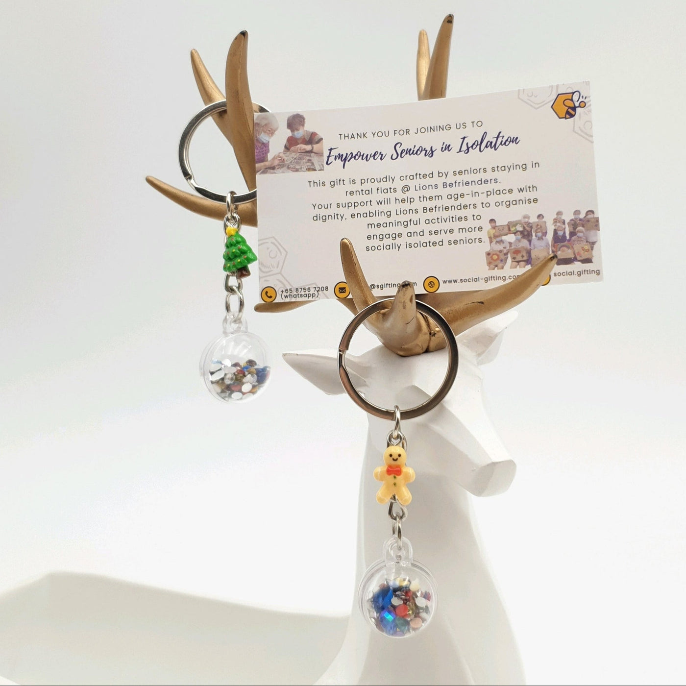 Christmas Keychain with Ornament and Charm