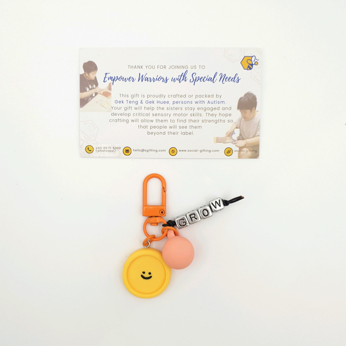 Motivational Smiley Keychain