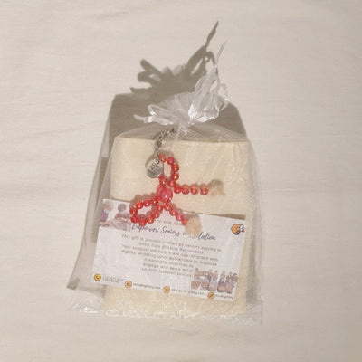 Lunch Canvas Bag with Ribbon Keychain and Motivational Charm