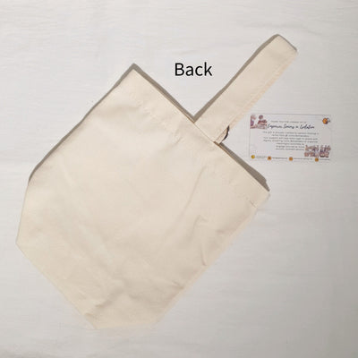 Lunch Canvas Bag with Ribbon Keychain and Motivational Charm