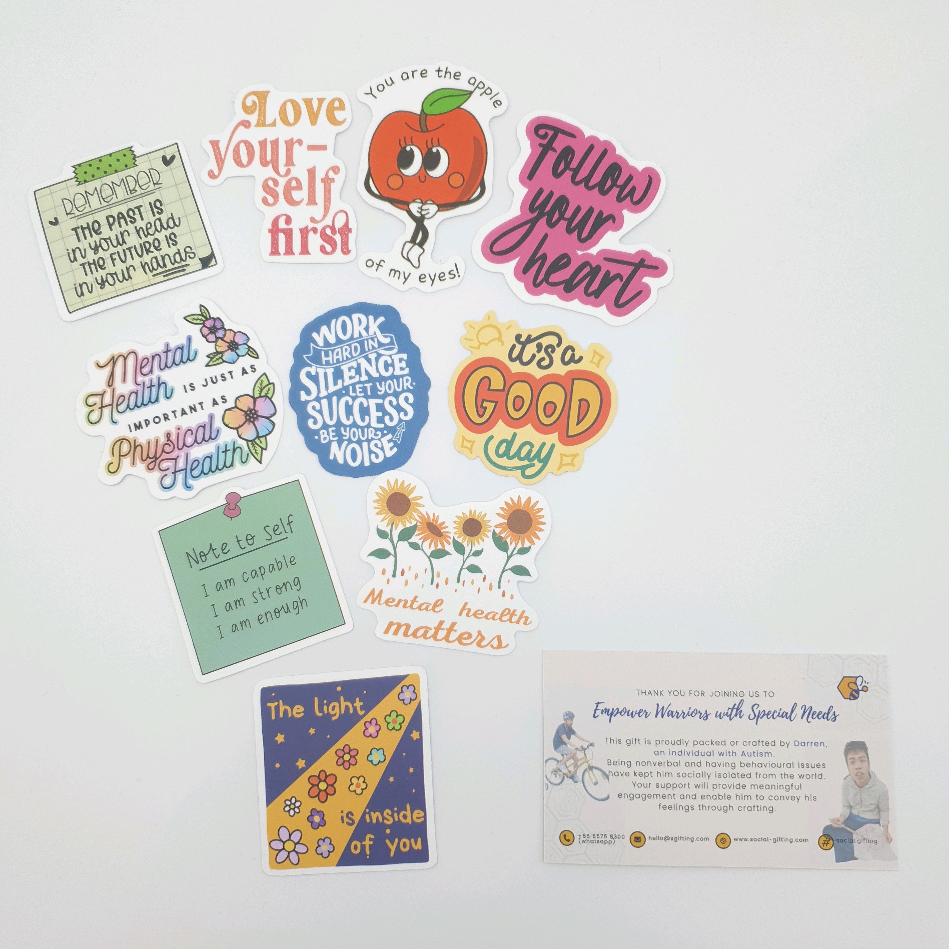 10 in 1 motivational stickers – Social Gifting / SGifting Pte Ltd
