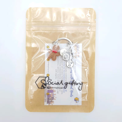 Joy Keychain with Gingerbread Charm