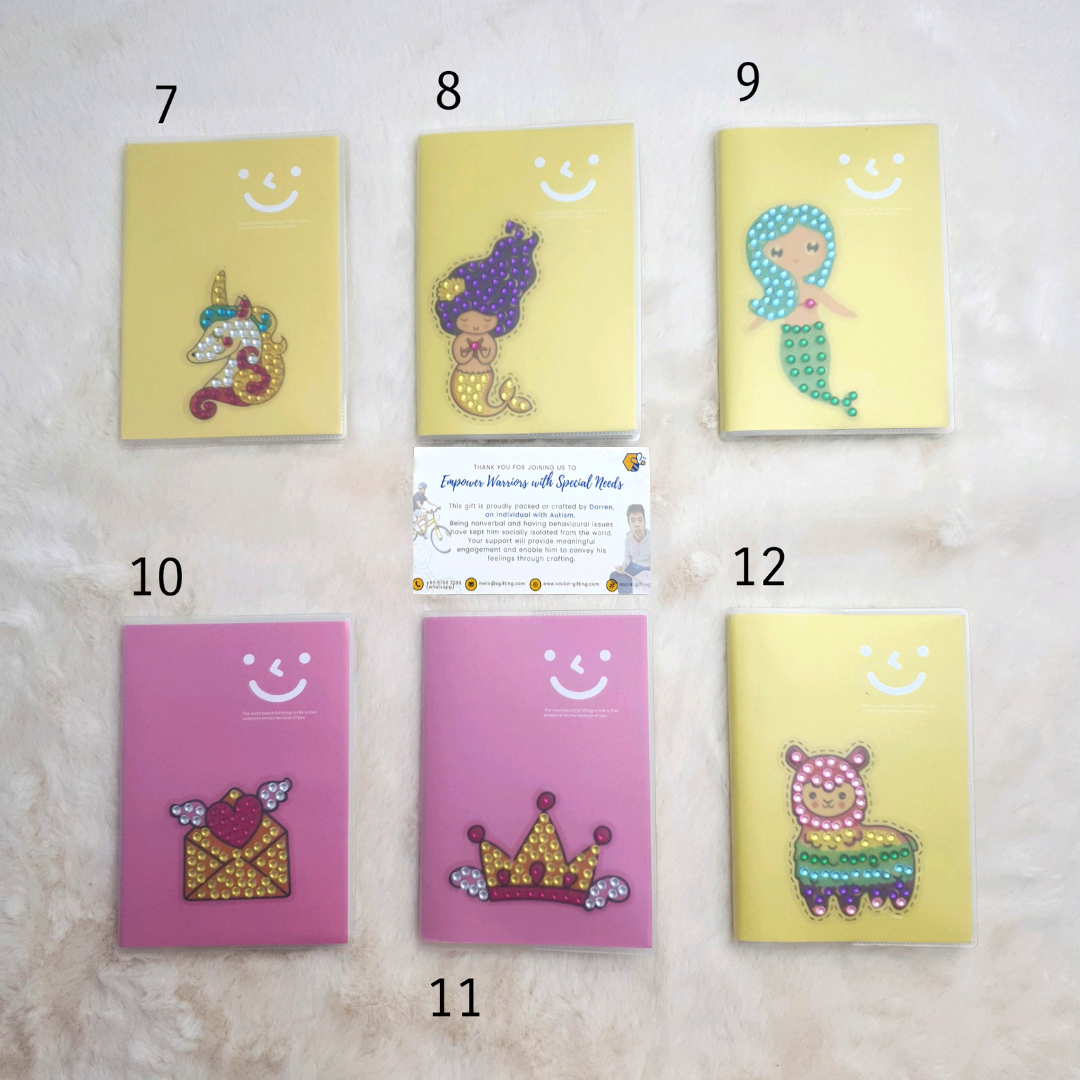 Diamond Art Sticker on Notebook with Pen Set