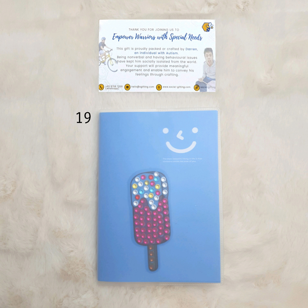 Diamond Art Sticker on Notebook with Pen Set