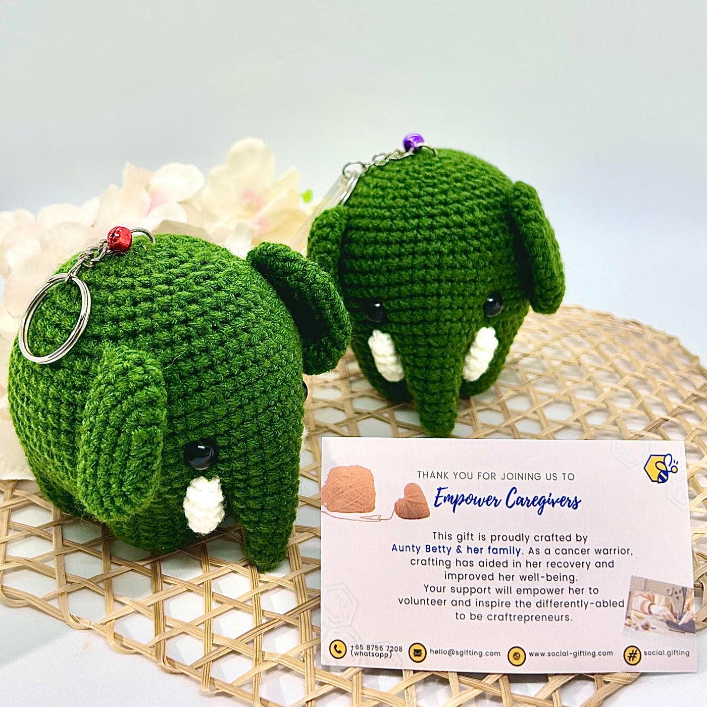 Hand Crocheted Elephant Keyring (Large)