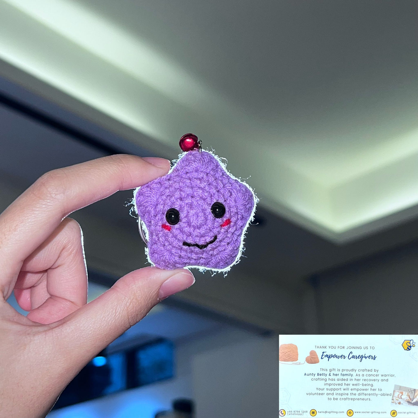 Crocheted Star Keychain