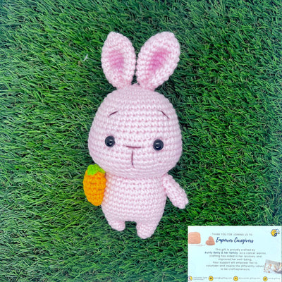 Hand Crocheted Rabbit Keychain with Carrot