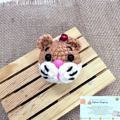 Crocheted Mini Hamster Keychain