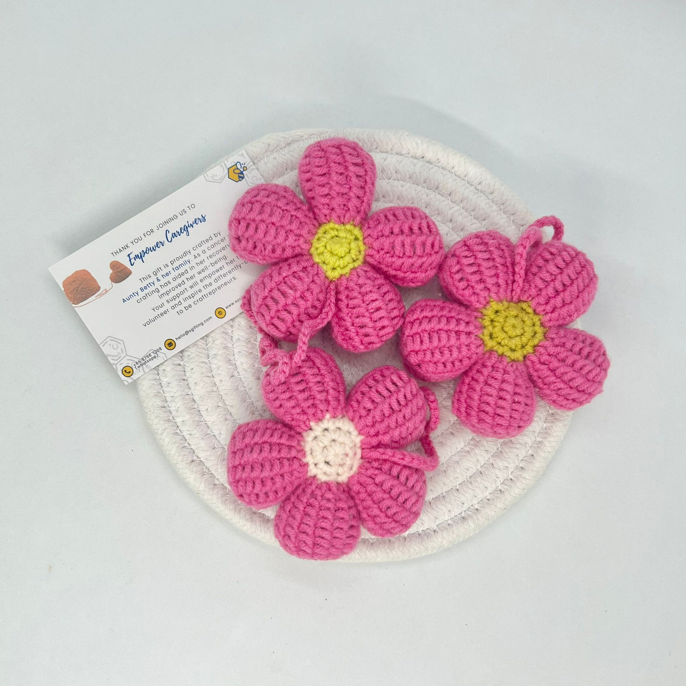 Crocheted Flower Bag Charm