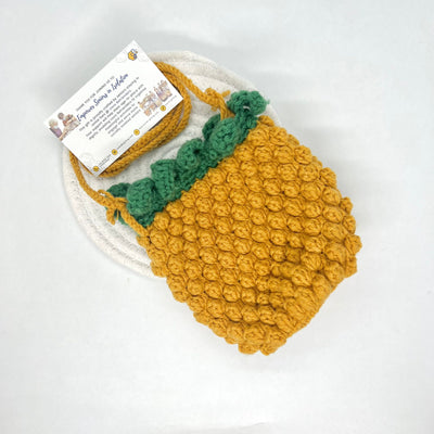 Hand Crocheted Pineapple Crossbody Bag