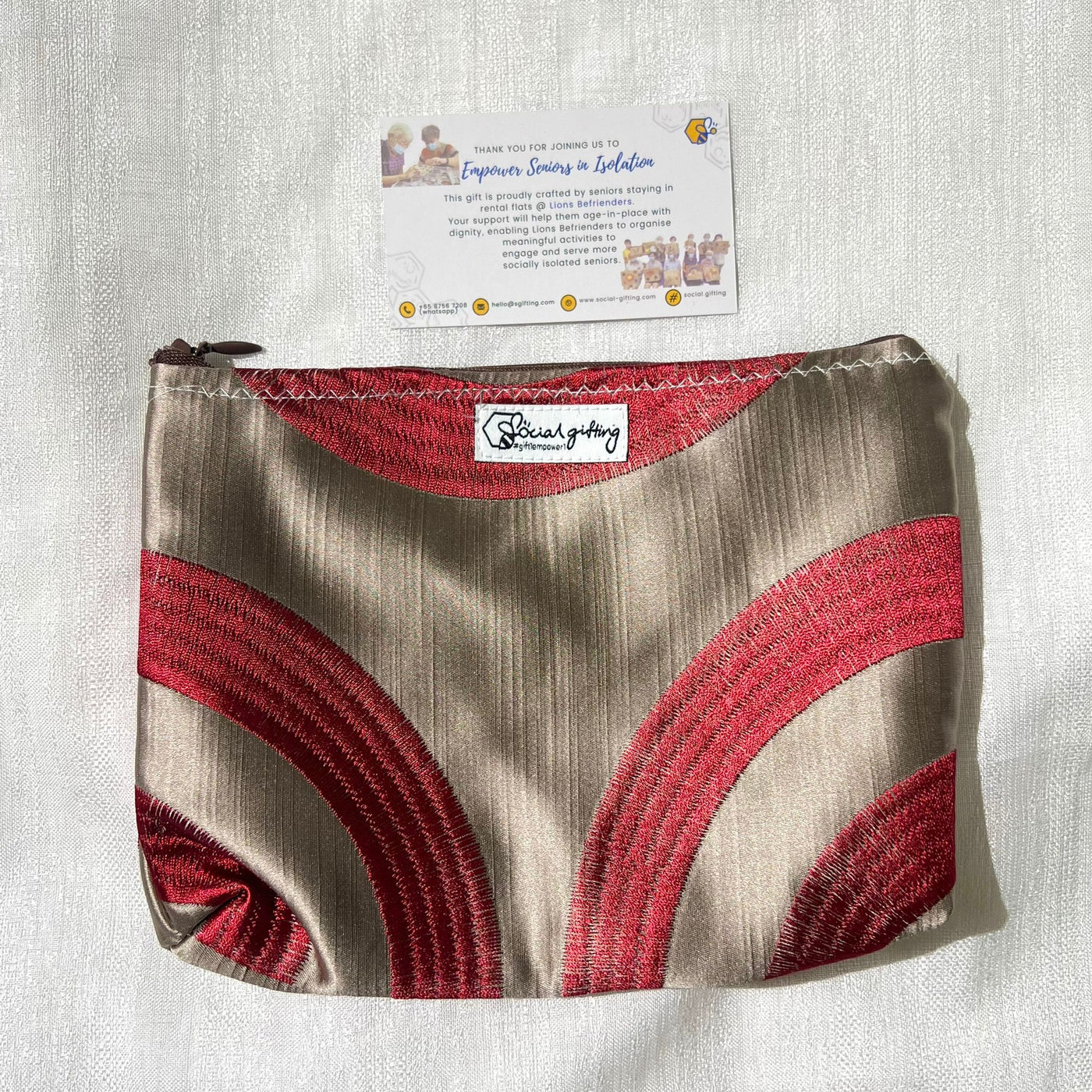 Upcycled Spiral-Patterned Pouch Set