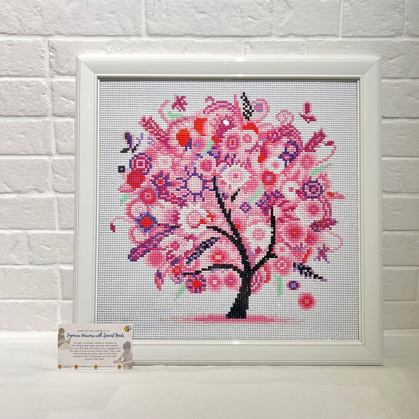 Trees in the Seasons Diamond Art with White Frame