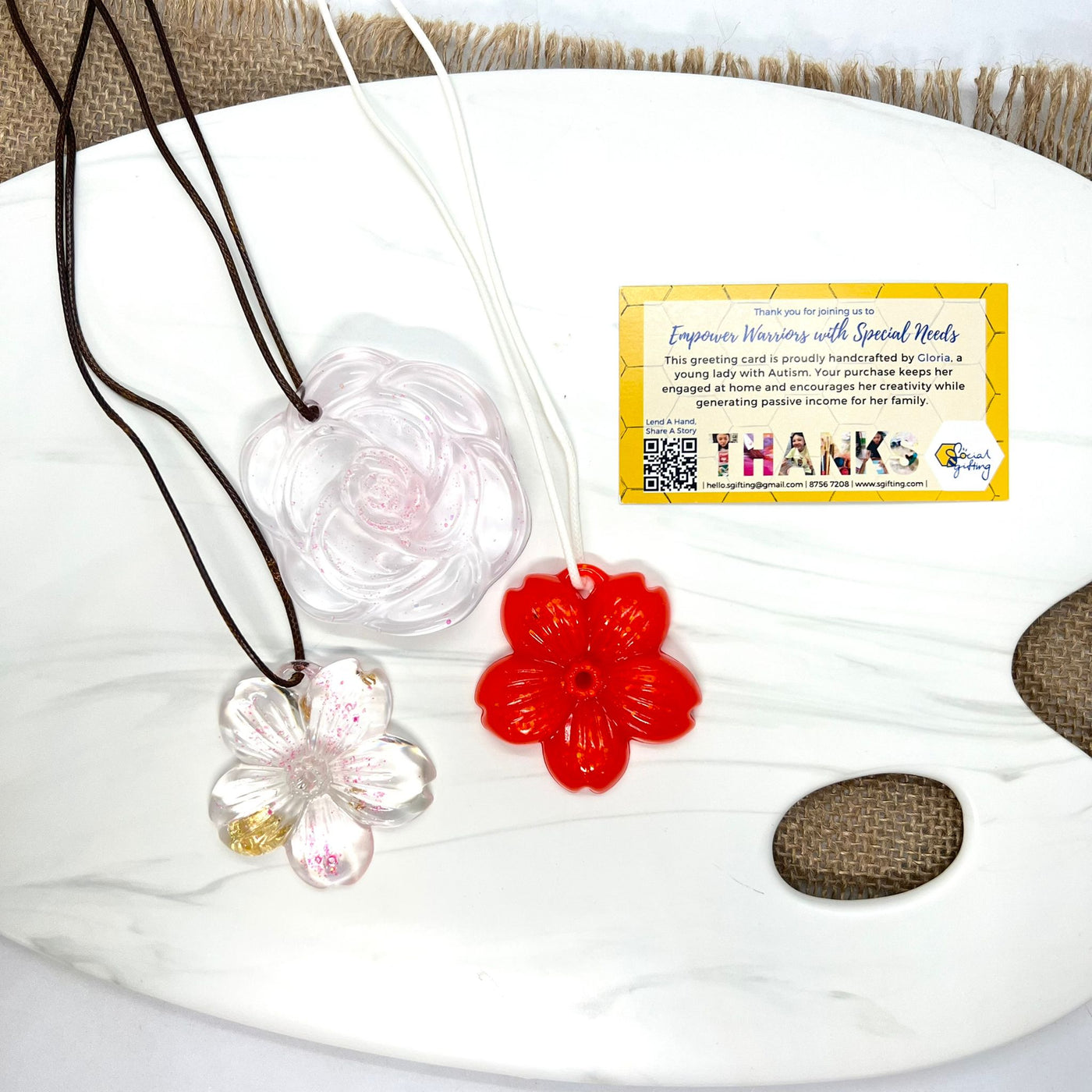 Flower Resin Pendants