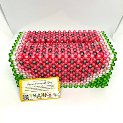 Handmade Beaded Watermelon Tissue Box