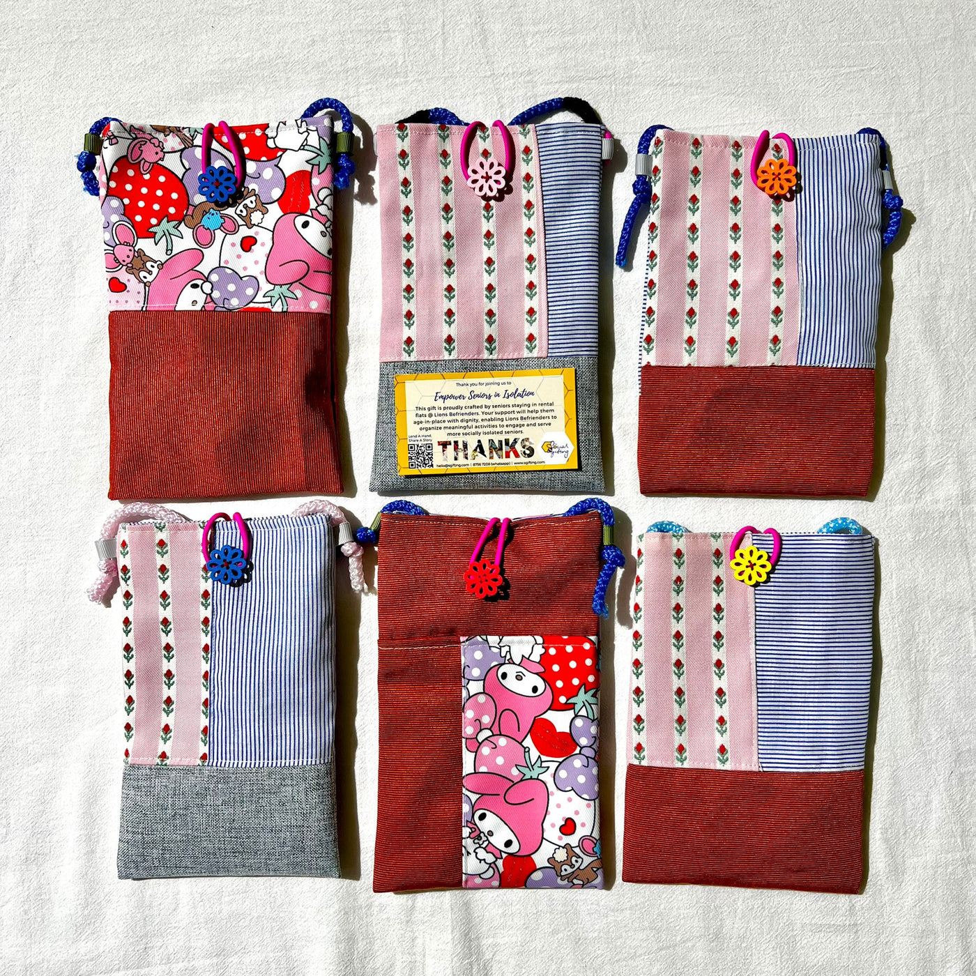 Upcycled Fabric Phone Pouch with Sling