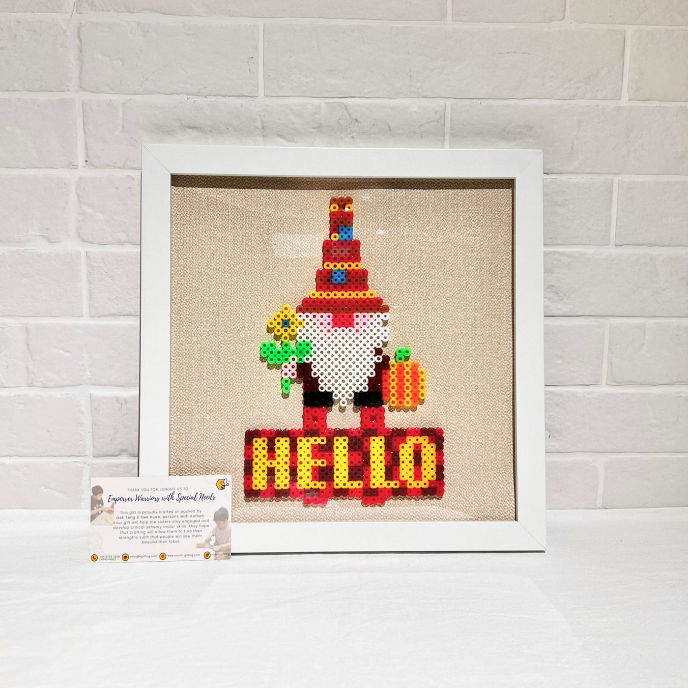 Halloween-Themed Dwarf Hama Beads with Wooden Frame