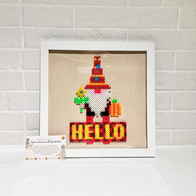 Halloween-Themed Dwarf Hama Beads with Wooden Frame