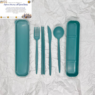 Assorted Wheat Cutlery Set with Fabric Pouch