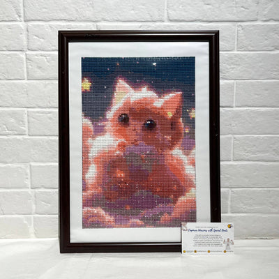 Diamond Art Cat in Clouds