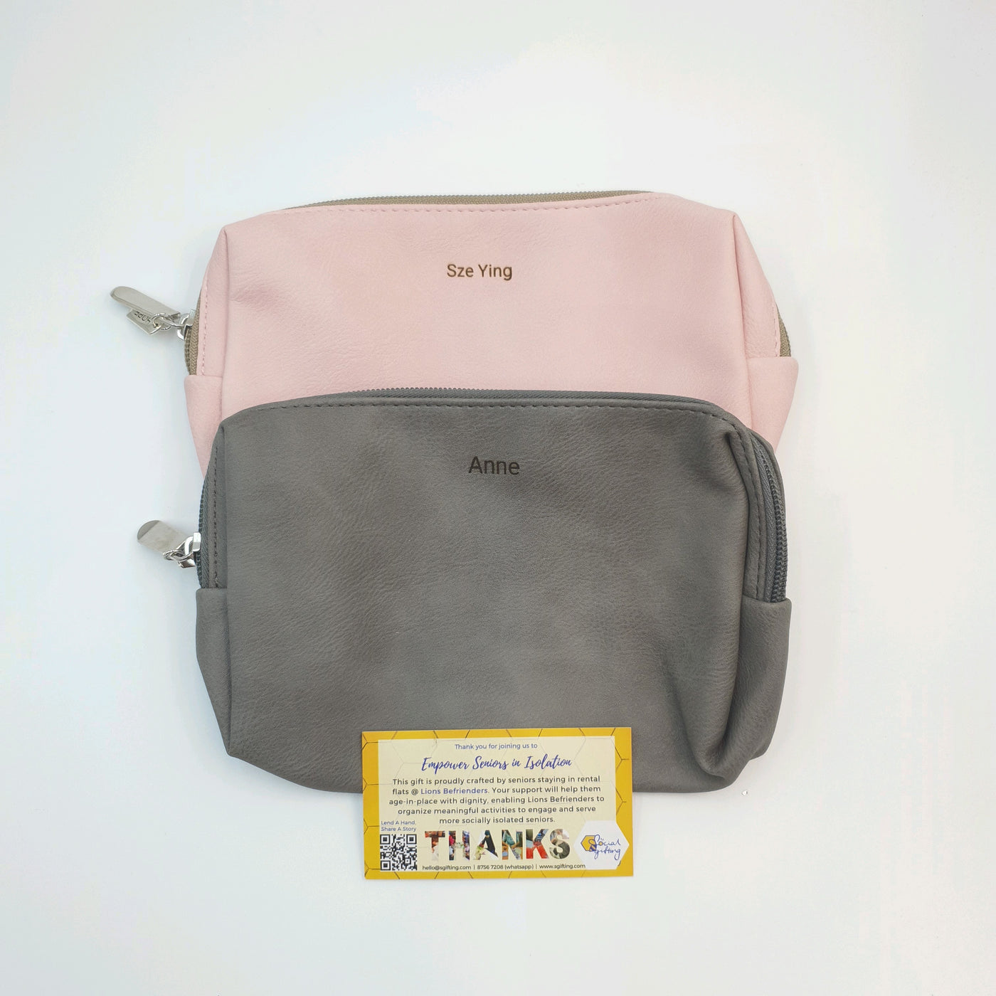 PU Leather Multi purpose pouch with Motivational charm
