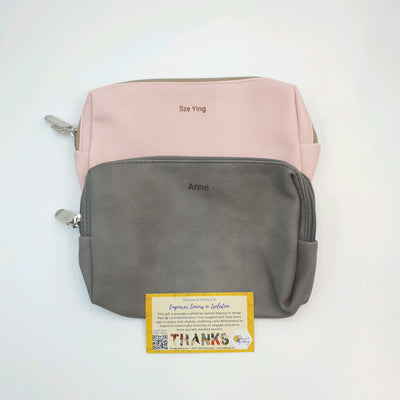 PU Leather Multi purpose pouch with Motivational charm