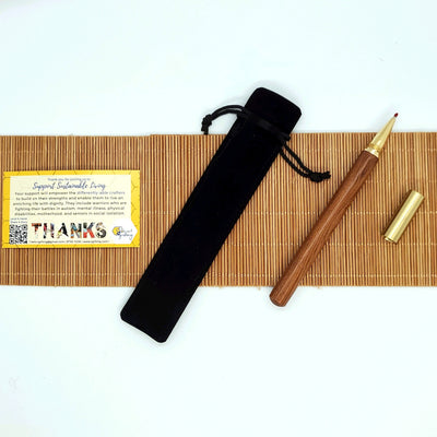 Wooden Pen with Velvet Bag