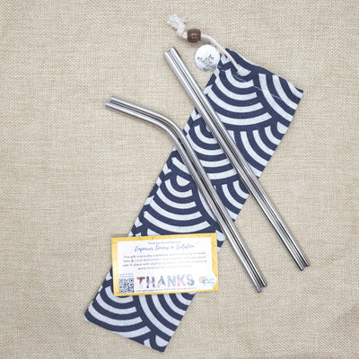 304 Stainless Steel Straw Set with motivational charm