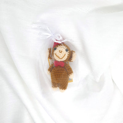 Hand Crocheted Animals Key Ring (Monkey with Hat)
