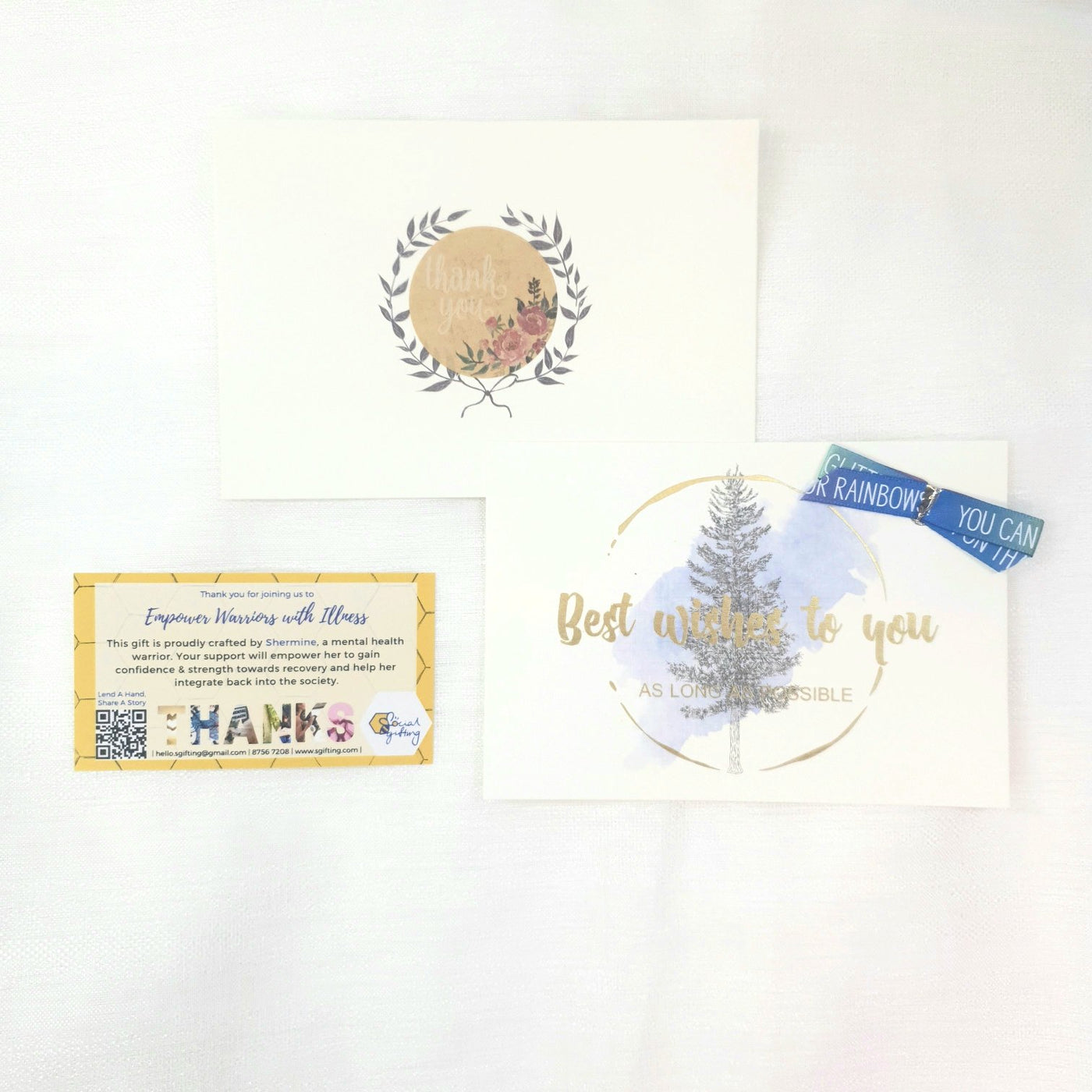 Post Card With Inspirational Ribbon
