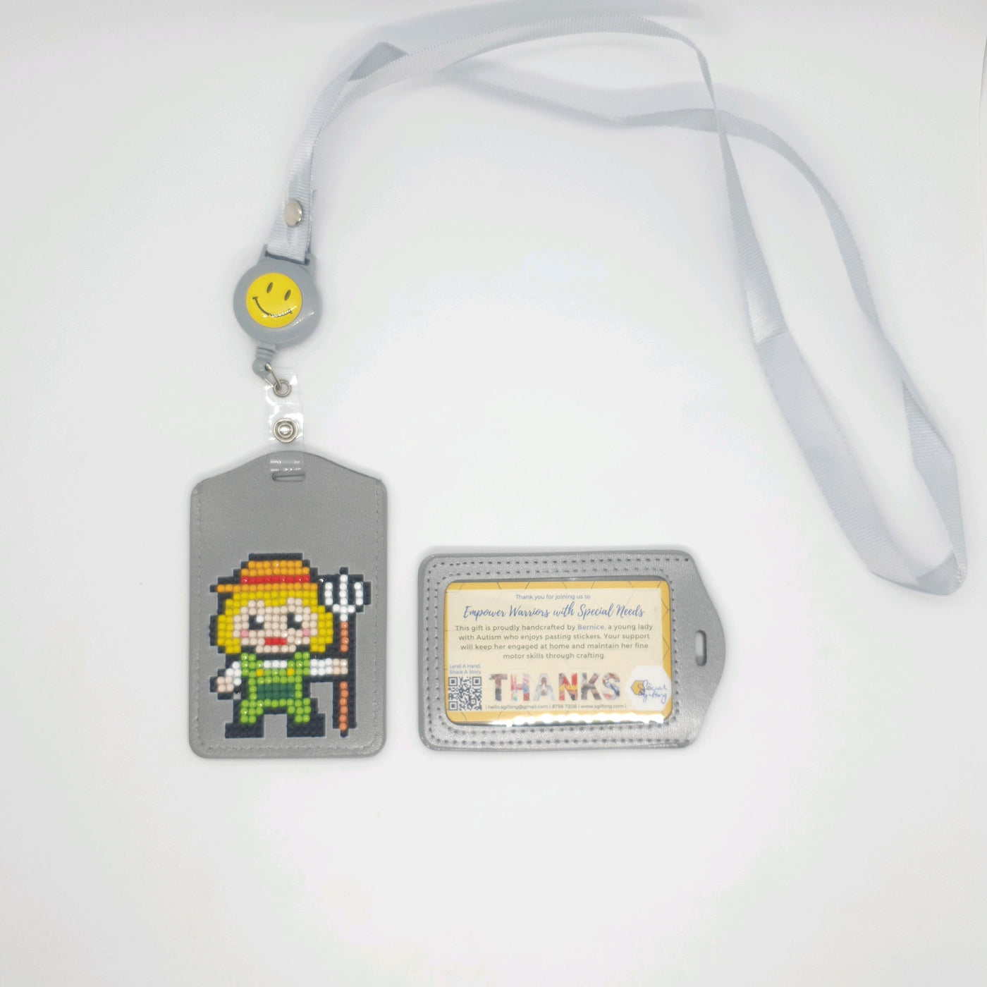 Retractable Lanyard with Diamond Art Sticker