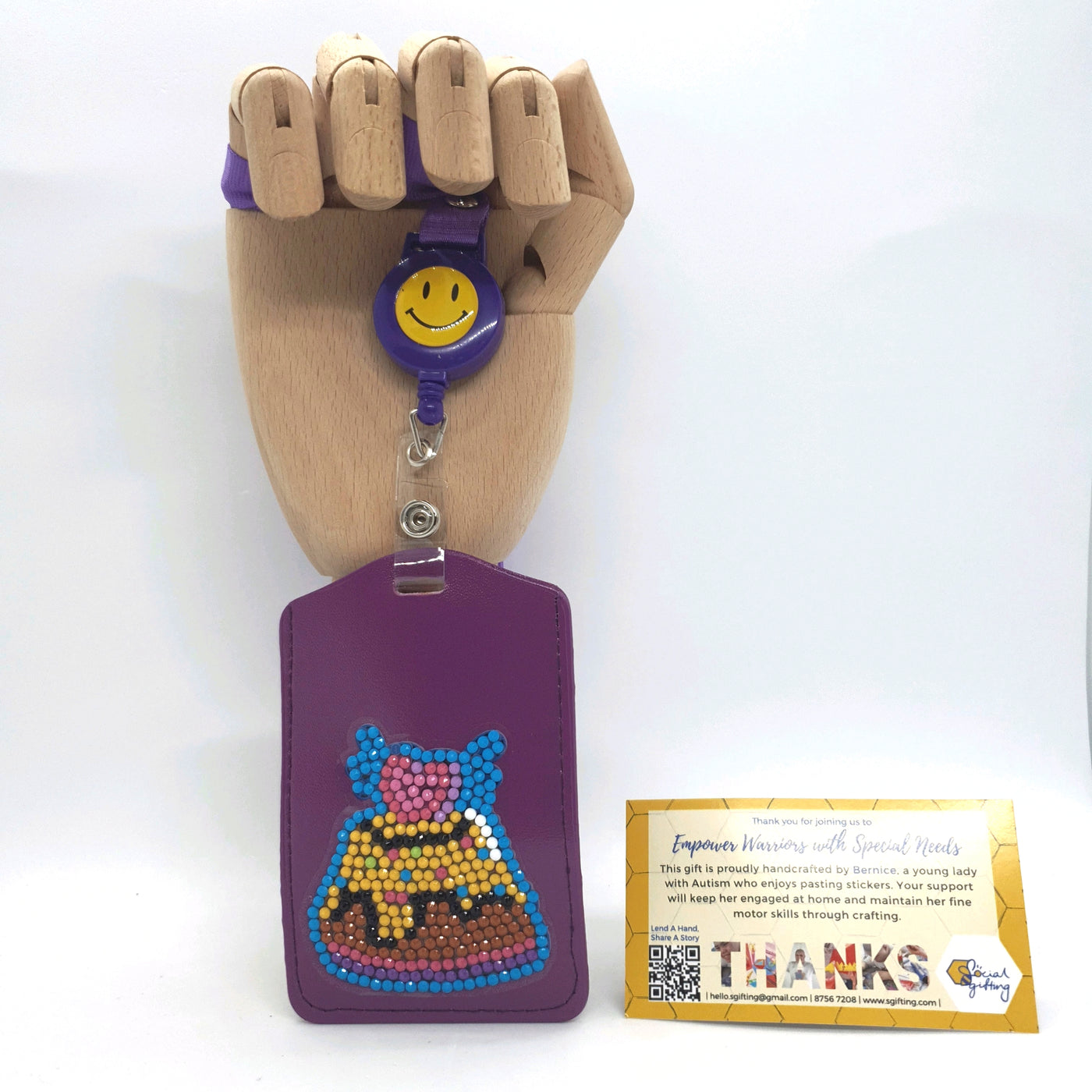 Retractable Lanyard with Diamond Art Sticker