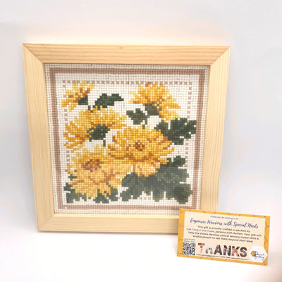 Floral Diamond Art with Wooden Frame (20 x 20cm)