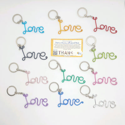 Hand Crafted Love Wire Keyring